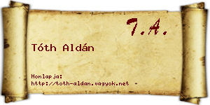 Tóth Aldán névjegykártya